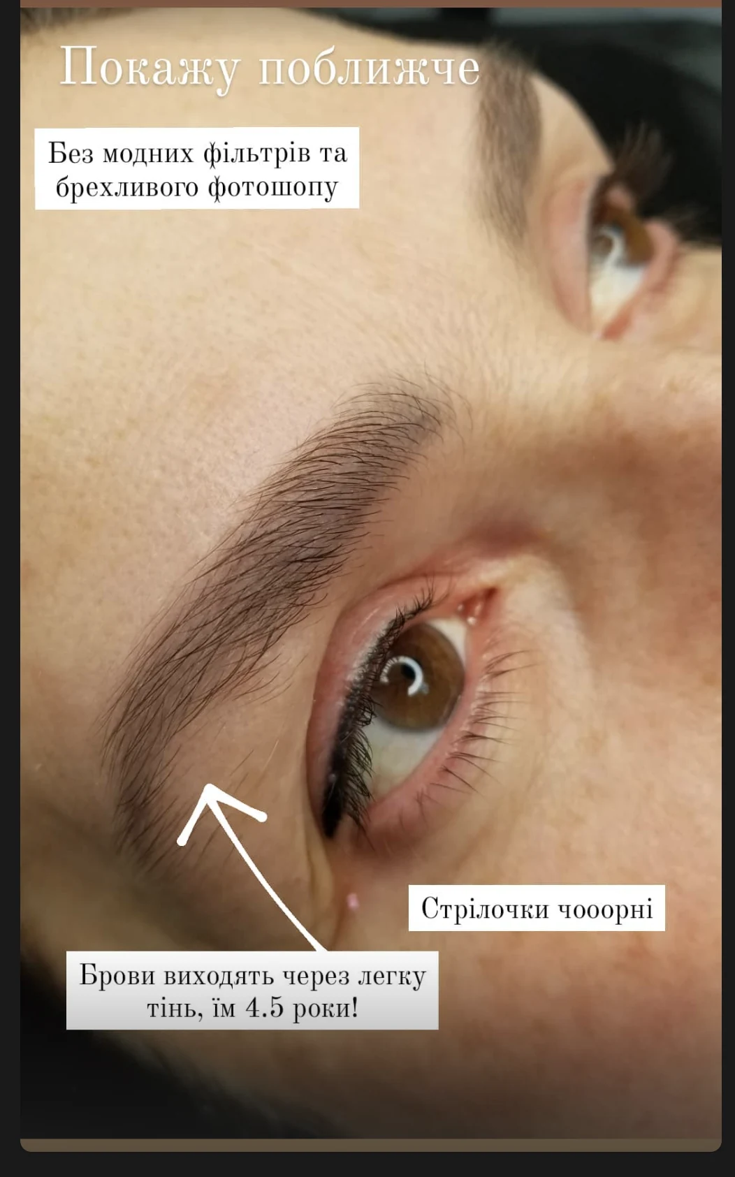 Брови і стрілки через 4.5 роки, наближено